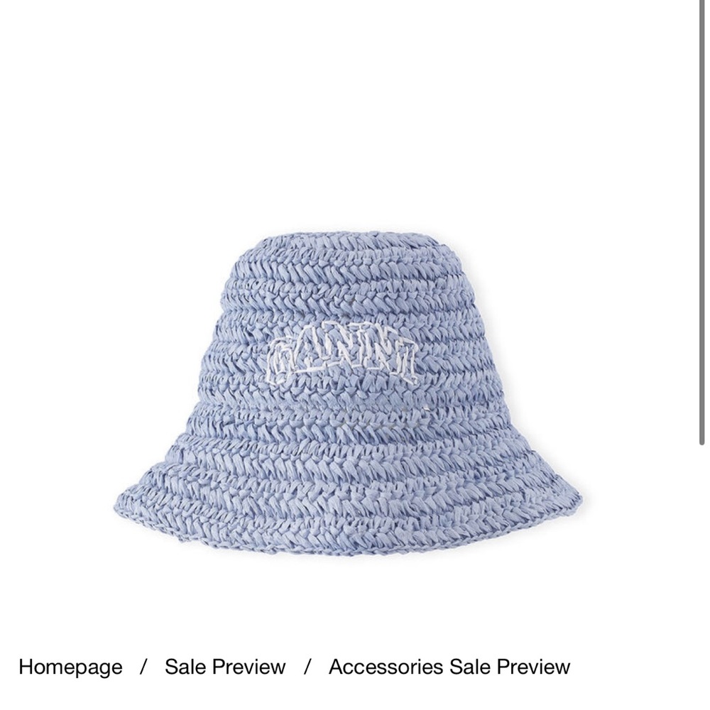 Ganni Light Blue Summer Hat